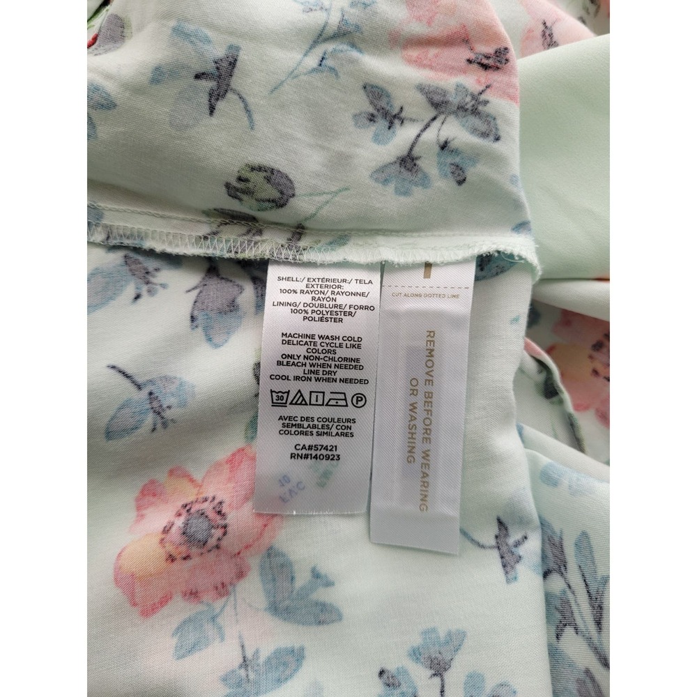 Loft Floral Tie Back Bell Sleeve Dress Size 8P - Picture 10 of 14
